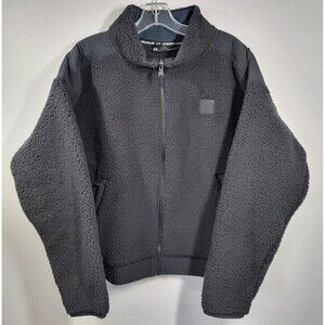 Under Armour Fleece Sherpa Jacket Women's XL Black High Neck Long Sleeve